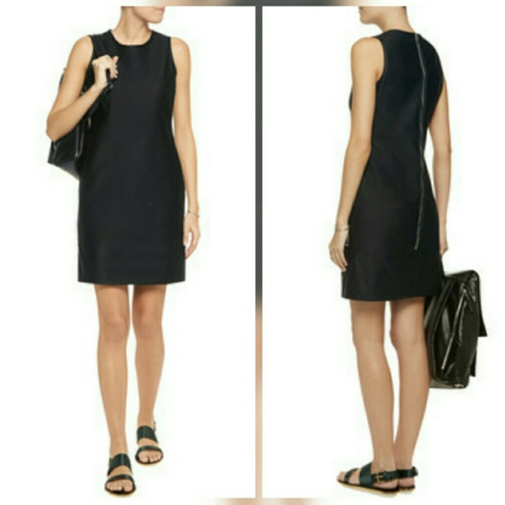 NWT Rag & Bone Yuri Dress 8 Sheath Shift Dark Navy Black Sleeveless Tencel Silk